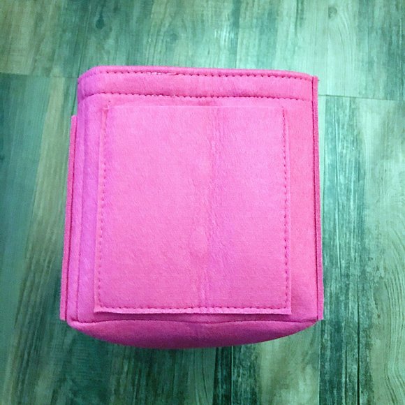 JennyKrafts Hot Pink Extra Large Organizer Felt Tote Bag with removable pouch - Picture 7 of 11